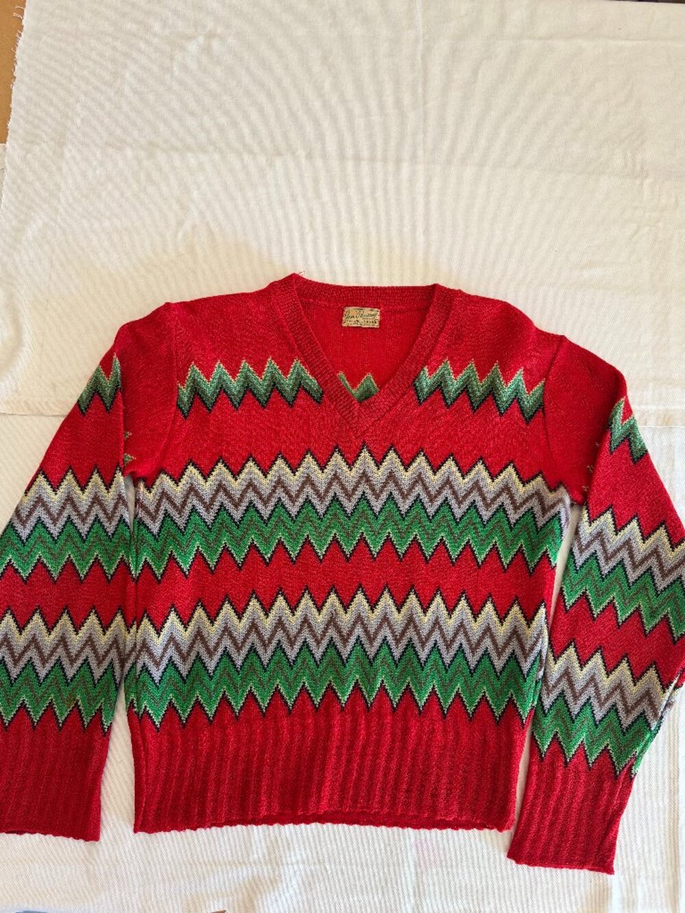 Vintage 1920s JC Penny red boys sweater